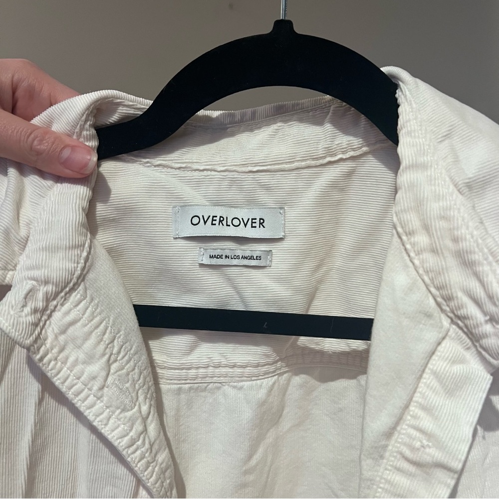 Overlover Cream Ribbed Button Down Top - Picture 3 of 4
